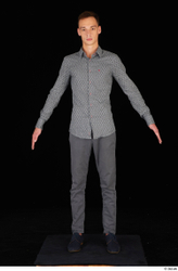 Whole Body Man Trousers Slim Standing Studio photo references